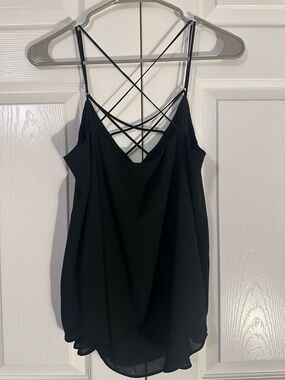 Express Black Crisscross Strap Sleeveless Tank Top